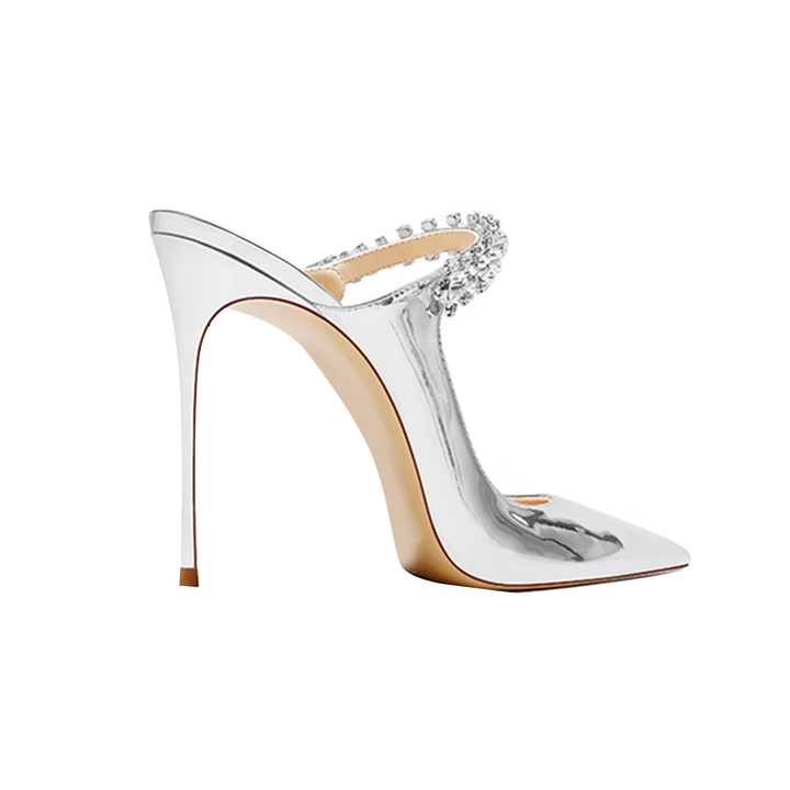VERUI Diamante High Heel Mules Sandals - 10cm