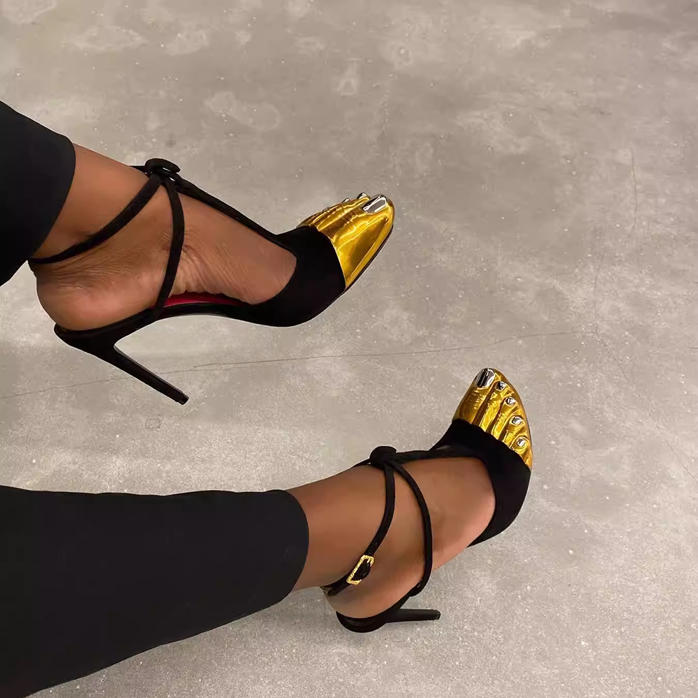 ZACRE Toe Detailed Statement High Heel Sandals