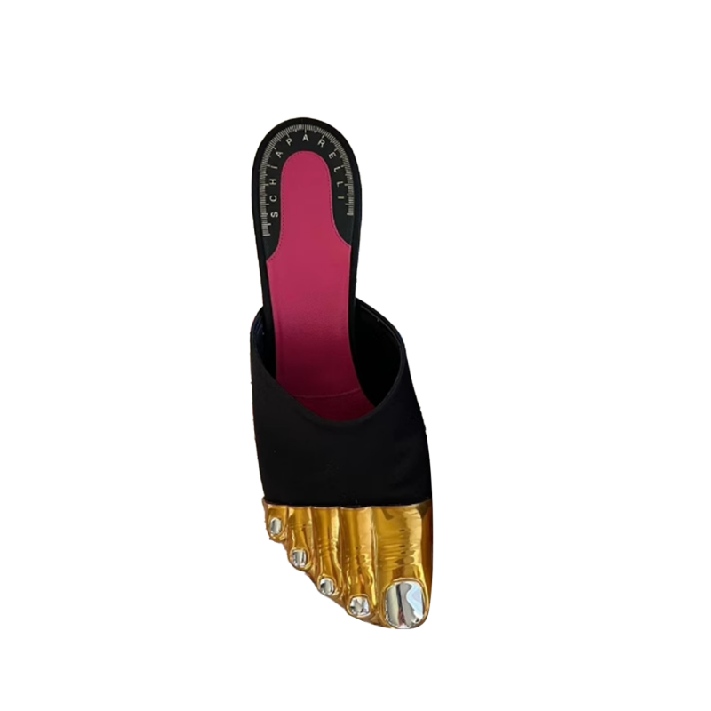 ZACRE Toe Detailed Statement Mules Sandals