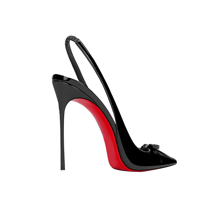 DEMCU Bow Slingback High Heel Sandals - 10cm