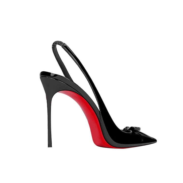 DEMCU Bow Slingback Mid Heel Sandals - 8cm