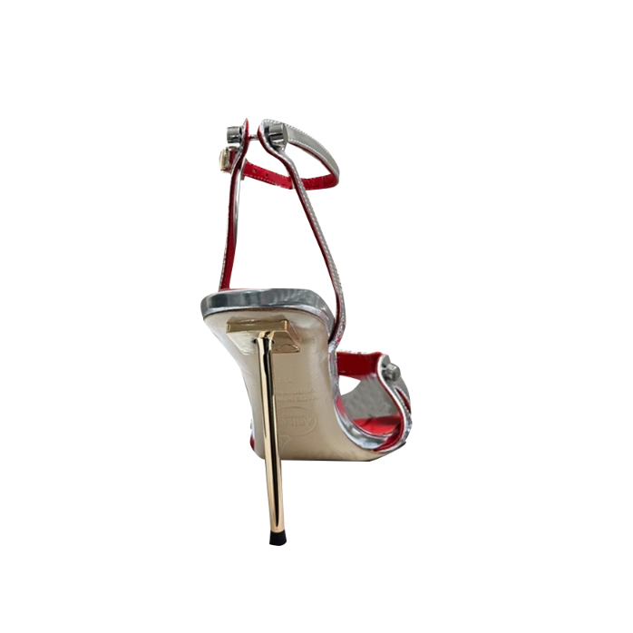 JOHIV Diamante Ankle Strap High Heel Sandals