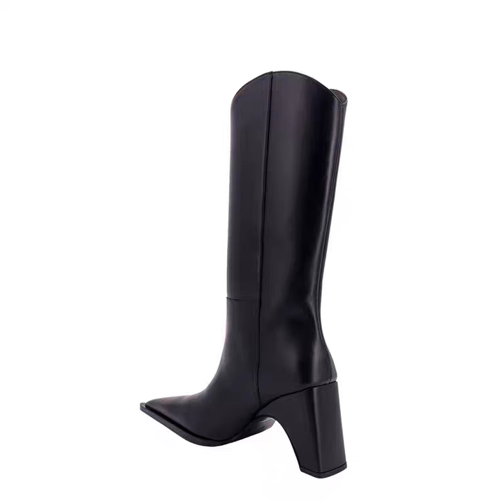 KEHIO Leather Knee High Boots