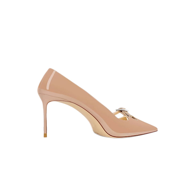 KERVA Diamante Buckled Mid Heel Pumps - 6cm