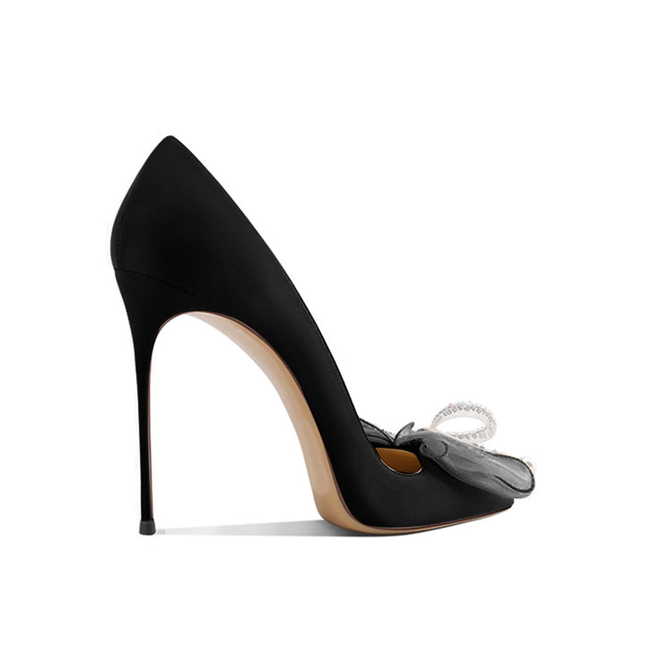 LENOB Diamante Bow High Heel Pumps - 10cm