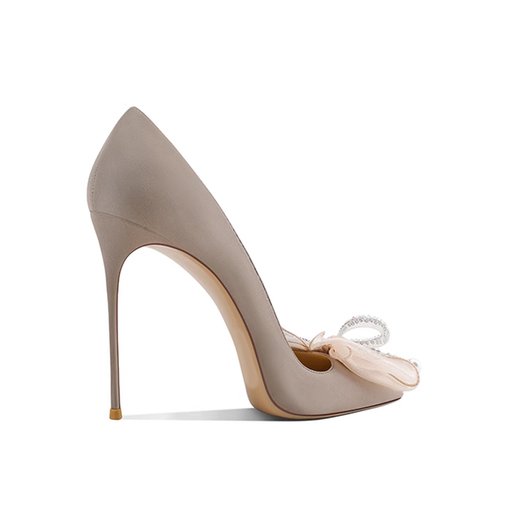 LENOB Diamante Bow High Heel Pumps - 10cm
