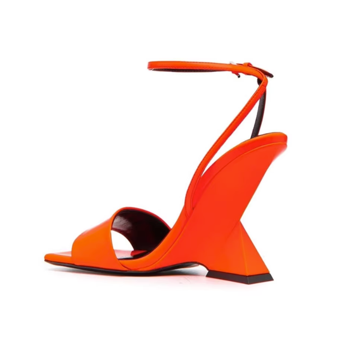 LEOCU Ankle Strap Wedged Heel Sandals