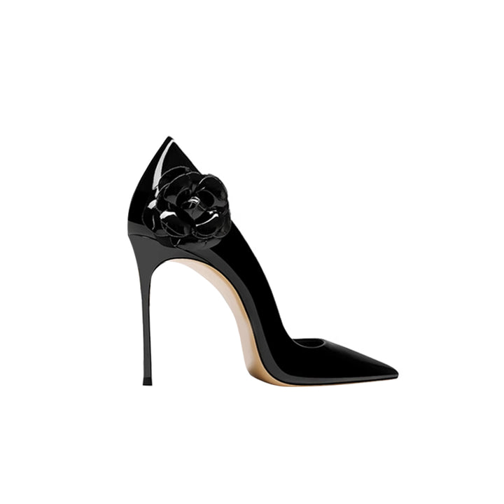 MUCHE Flower Embellished Mid Heel Pumps - 8cm