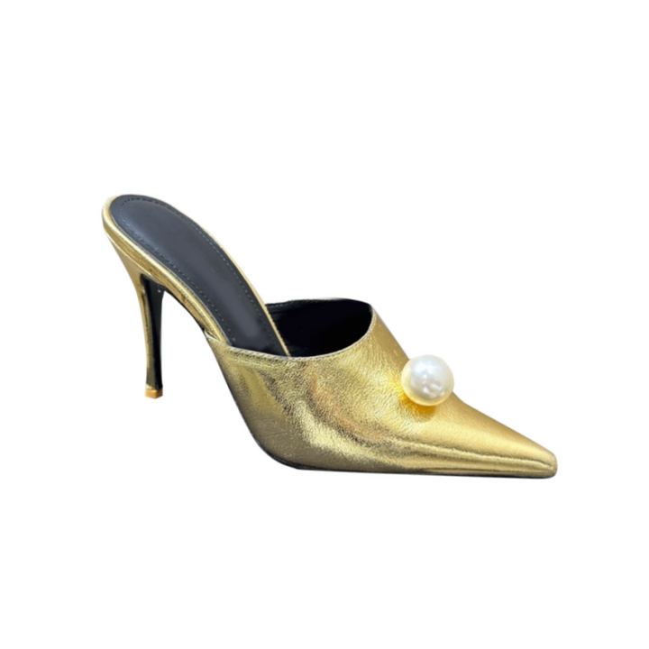 NANVA Pearl Embellished Mules Sandals