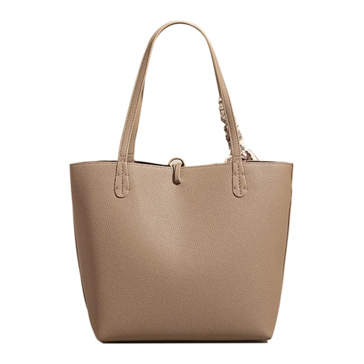 NEKIU Scarf Leather Bucket Bag