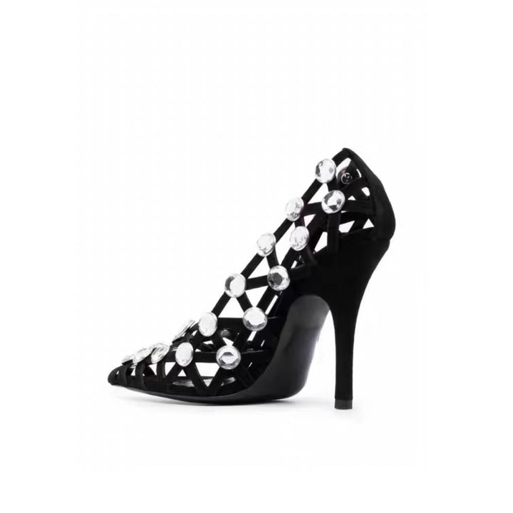 POIDE Diamante Cut Out High Heel Pumps