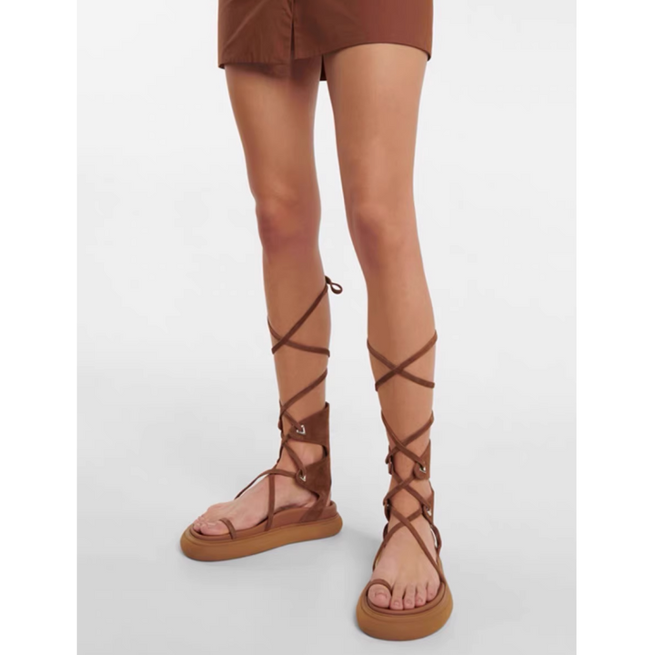 PUSSA Lace Up Gladiator Sandals