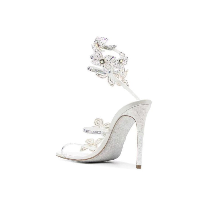 RAEVA Diamante Flower High Heel Sandals