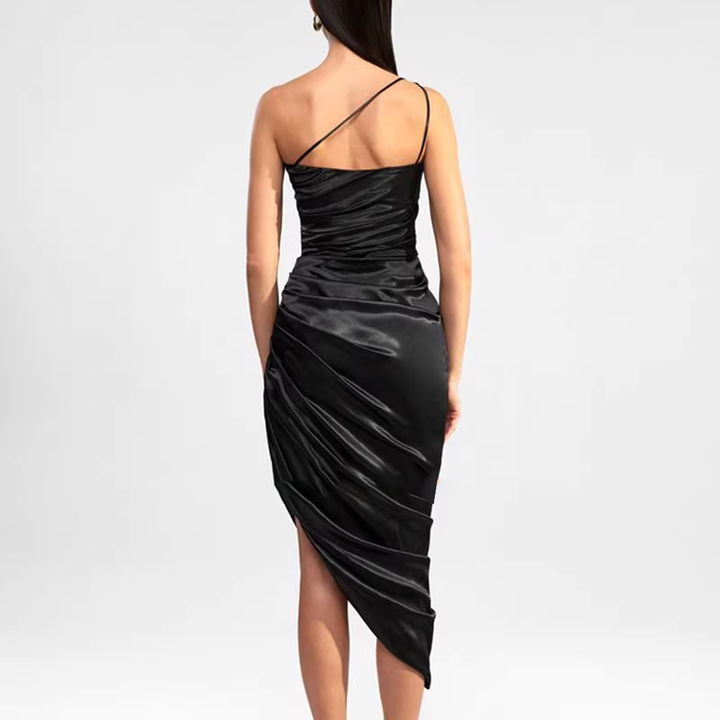 SARUV Asymmetric Hem Evening Dress Gown