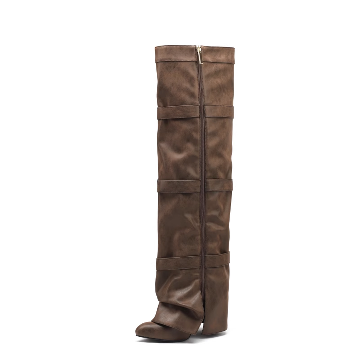 TERUL Buckled Knee High Boots