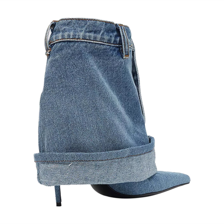 TUGAR Denim High Heel Ankle Boots