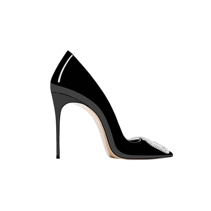 VEINA Diamante Buckled Mid Heel Pumps - 8cm