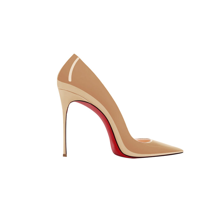 VEKUA Patent Leather Mid Heel Pumps - 8cm