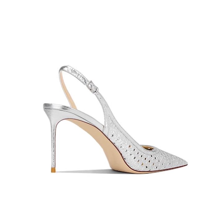 VLERA Cut Out Mid Heel Sandals - 8cm