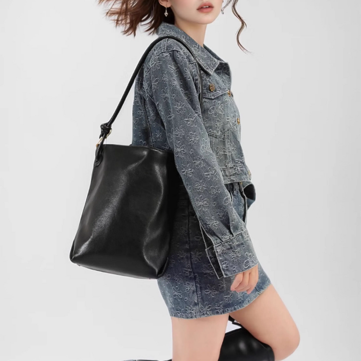 VOLRE Leather Bucket Bag