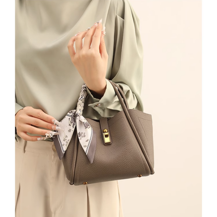 NAVTO Scarf Metal Lock Tote Bag