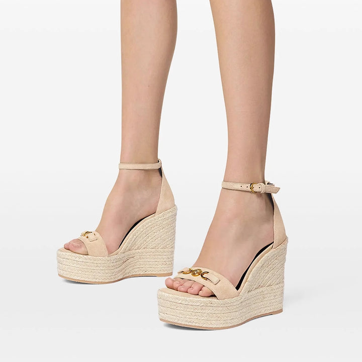 HEDRI Espadrilles Wedged Heel Sandals