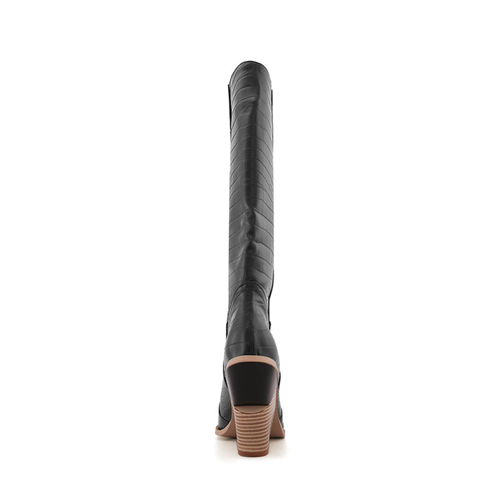 GESA Sculptured Heel Western Cowboy Knee High Boots