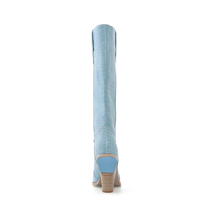 GESA Sculptured Heel Western Cowboy Knee High Boots
