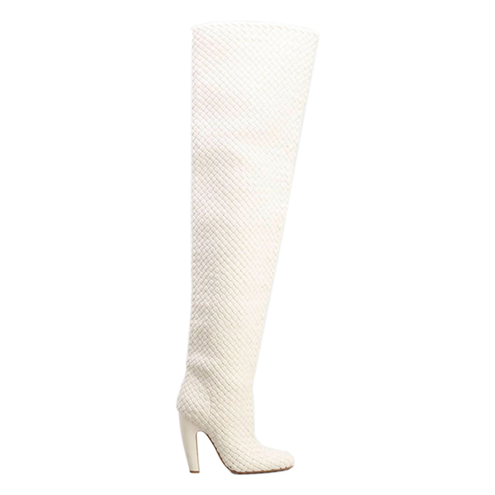 WRITON Square-toe Block Knee High Boots