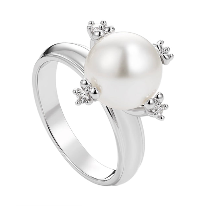 HBSXZ Large Pearl Diamond-encrusted Ring