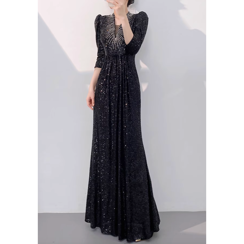 GJSGZ V-neck Sequin Evening Gown