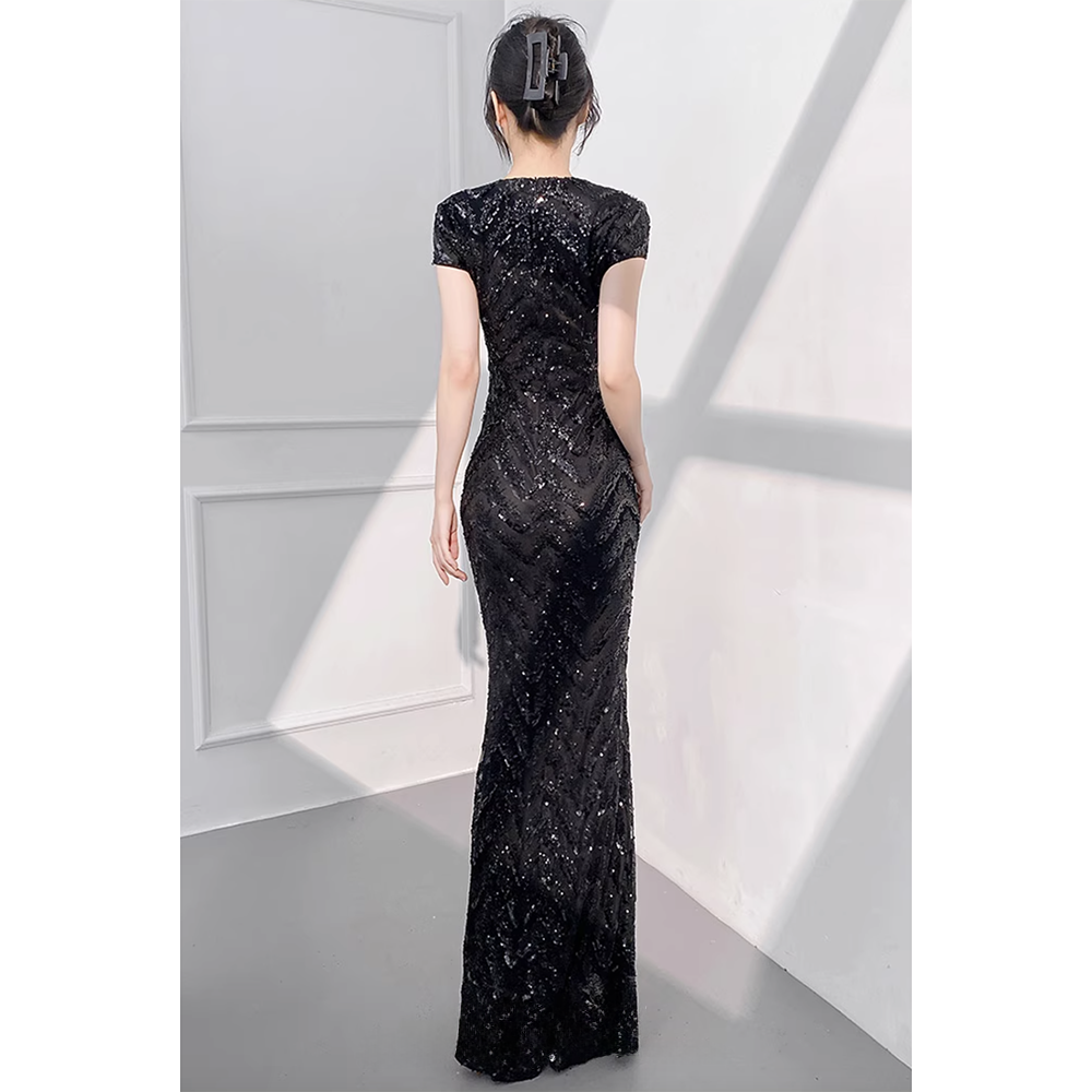 YWZST Sequin Evening Dress Gown
