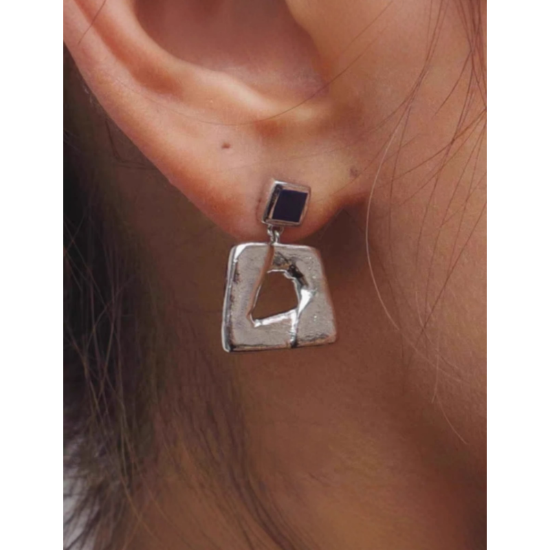 CIBOM Irregular Square Earrings - Pair
