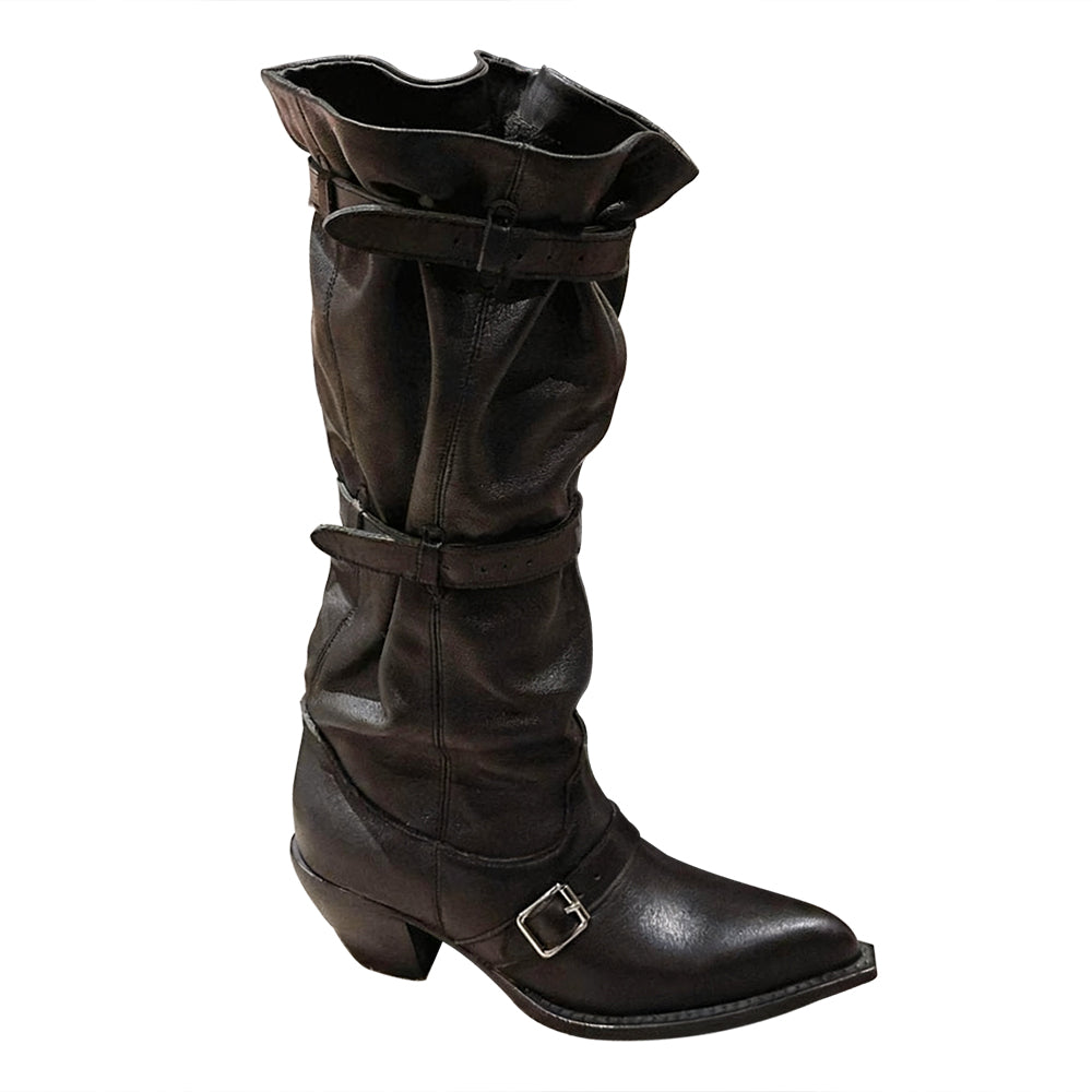 BDDXZ Block Heel Knee High Boots