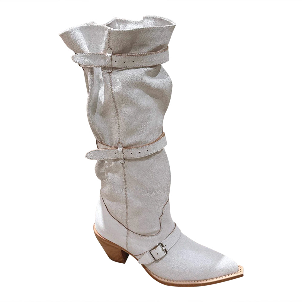 BDDXZ Block Heel Knee High Boots
