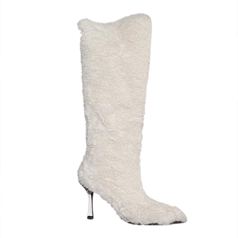 BNXDX Fur Knee High Boots