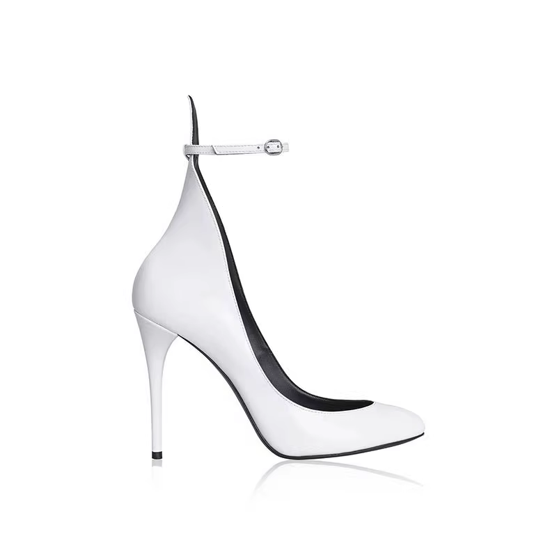 SKPON Patent Leather Ankle Strap High Heel Pumps