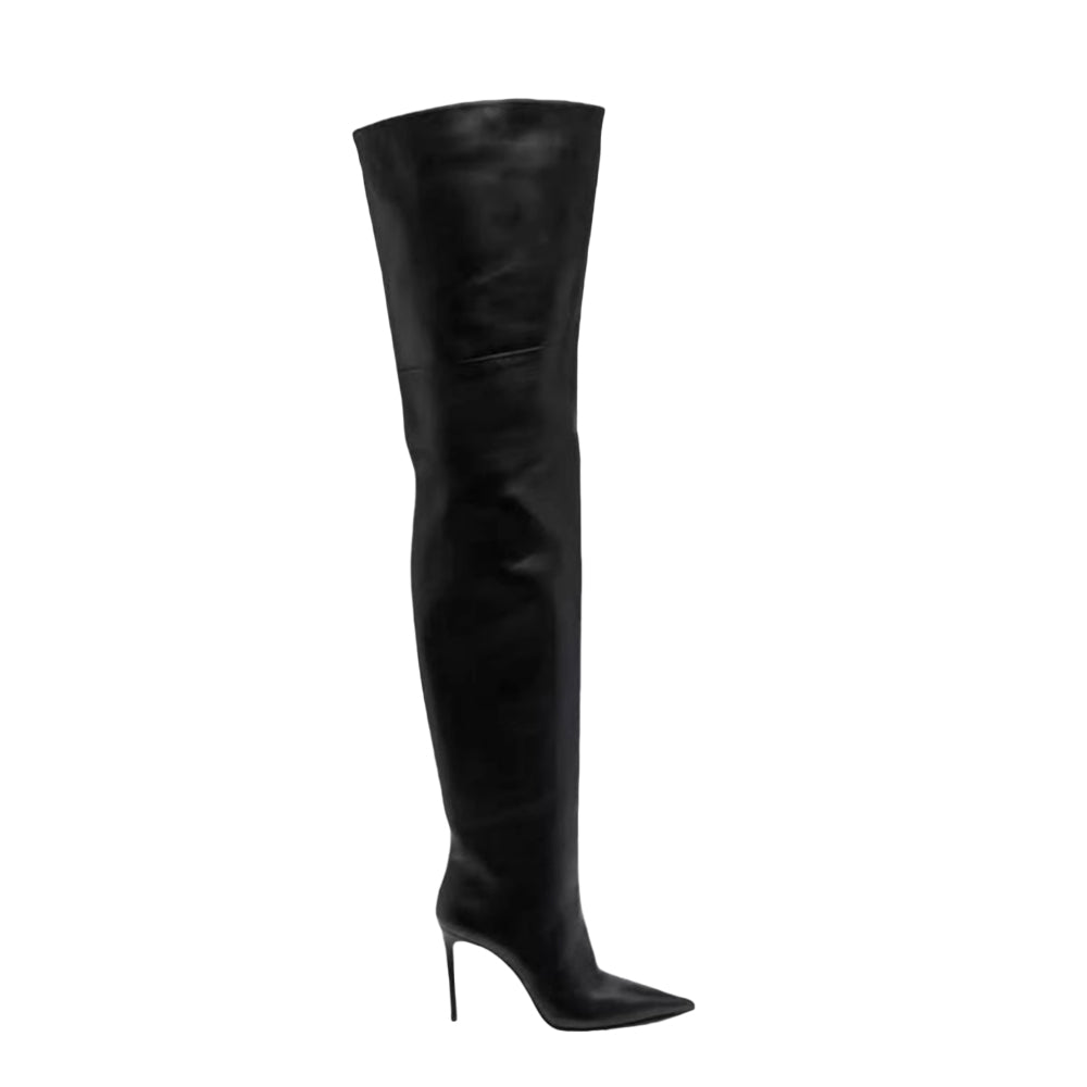 WMZDX Leather Over The Knee Boots - 10cm