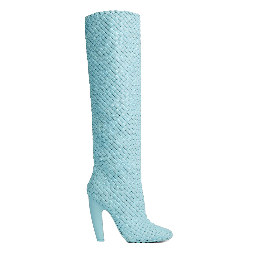 WRITON Square-toe Block Knee High Boots