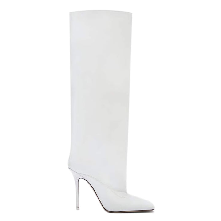 PONUM Square-toe Stiletto High Heel Knee High Boots