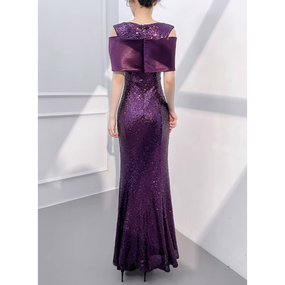 YWLPC Sequin Maxi Evening Dress Gown