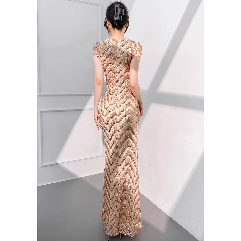 YWZST Sequin Evening Dress Gown