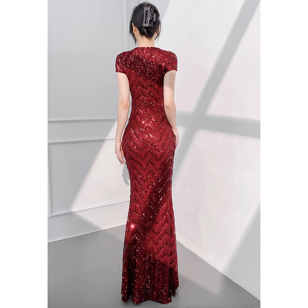 YWZST Sequin Evening Dress Gown