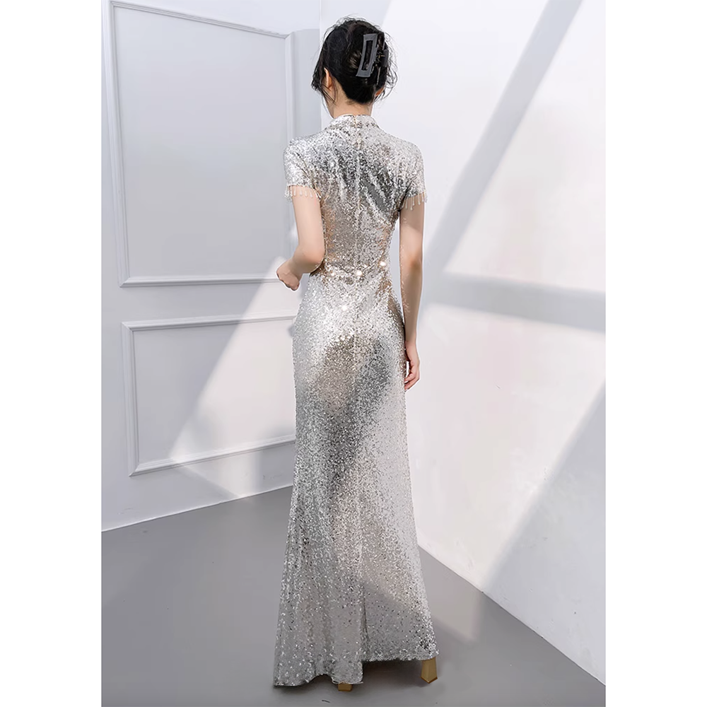 ZSCPQ Cheongsam-style Evening Dress Gown