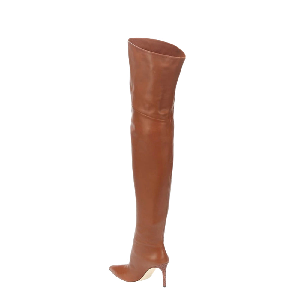 WMZDX Leather Over The Knee Boots - 10cm