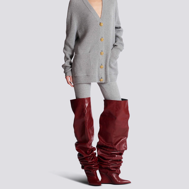 PGJTX Wedged Heel Over The Knee Boots