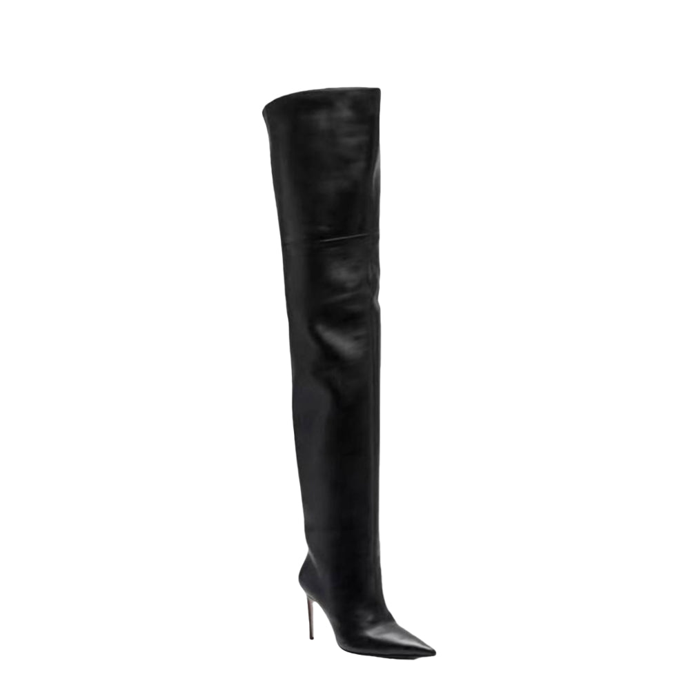 WMZDX Leather Over The Knee Boots - 10cm