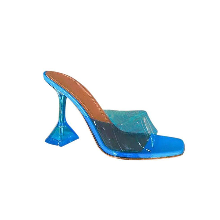 ALIKA PVC High Heel Naked Mules Sandals - ithelabel.com
