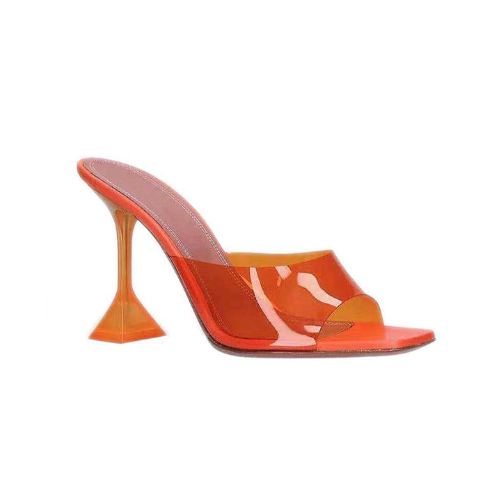 ALIKA PVC High Heel Naked Mules Sandals - ithelabel.com