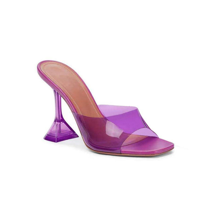 ALIKA PVC High Heel Naked Mules Sandals - ithelabel.com